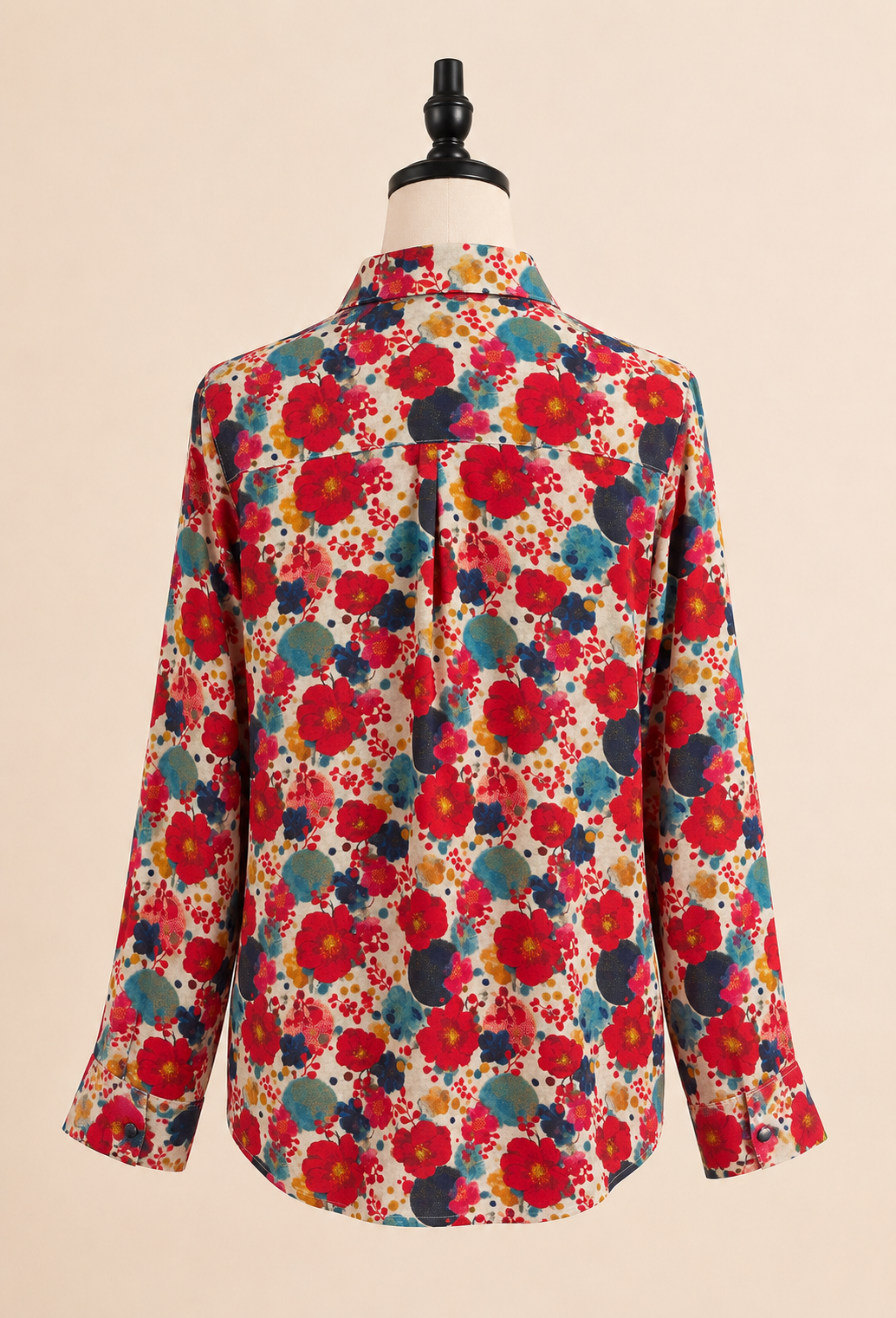 Chemise Fleurie - Rouge et bleue