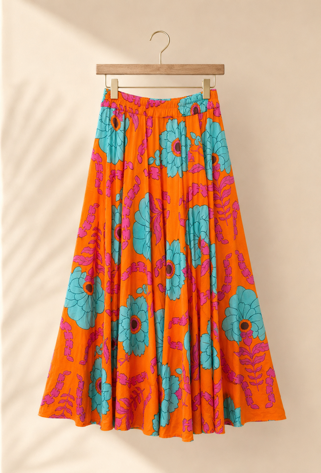 Jupe Longue Florale - Orange