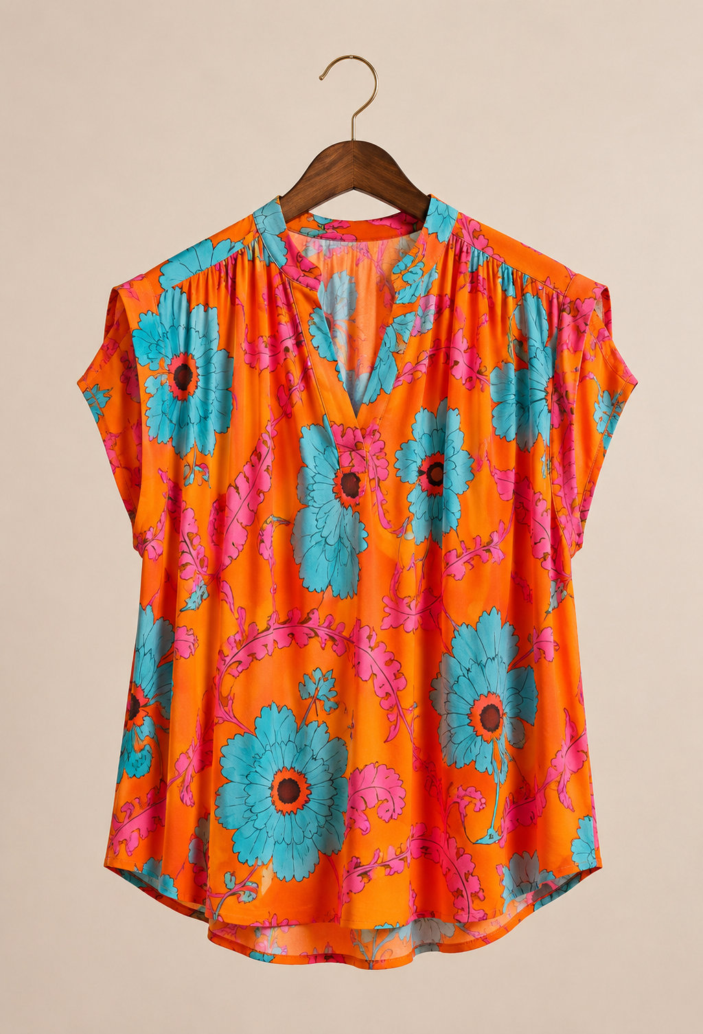 Haut Floral - Orange