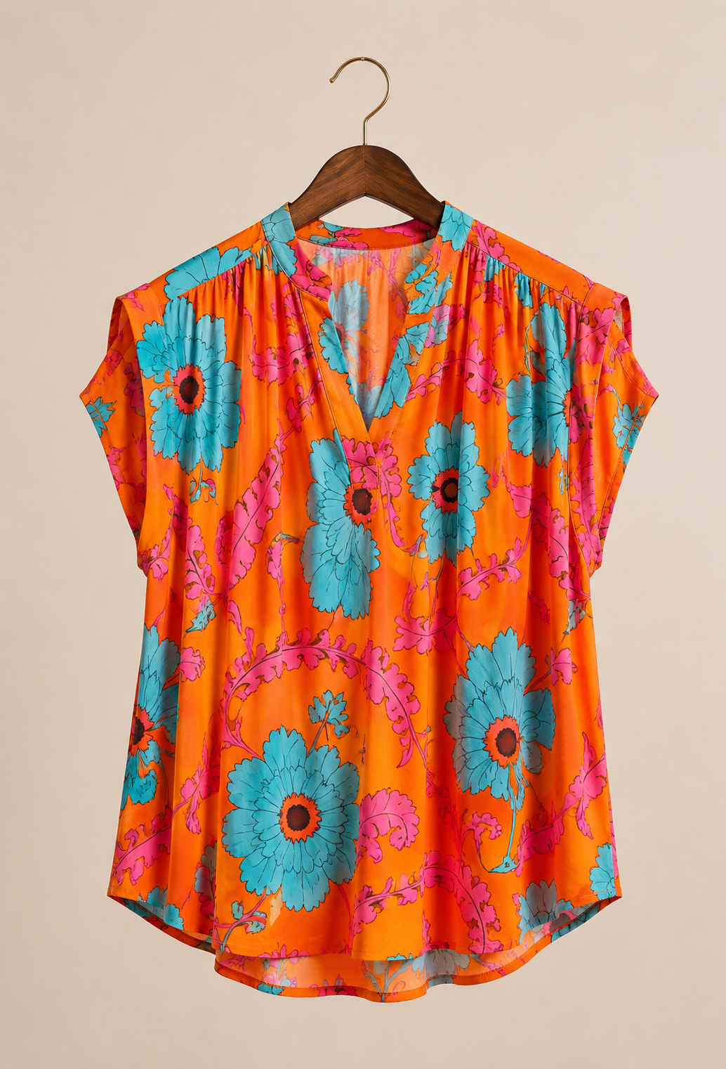 Haut Floral - Orange