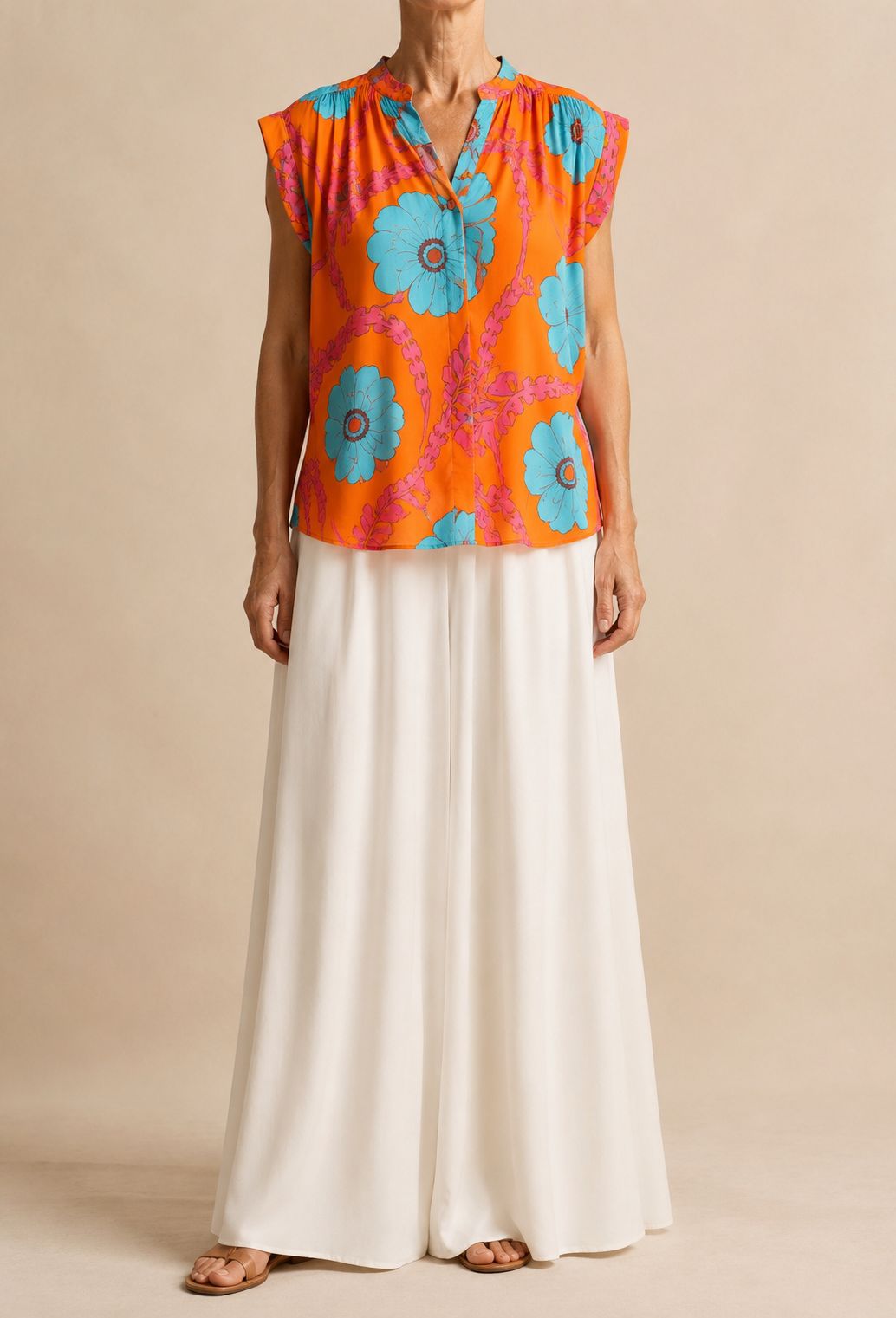 Haut Floral - Orange