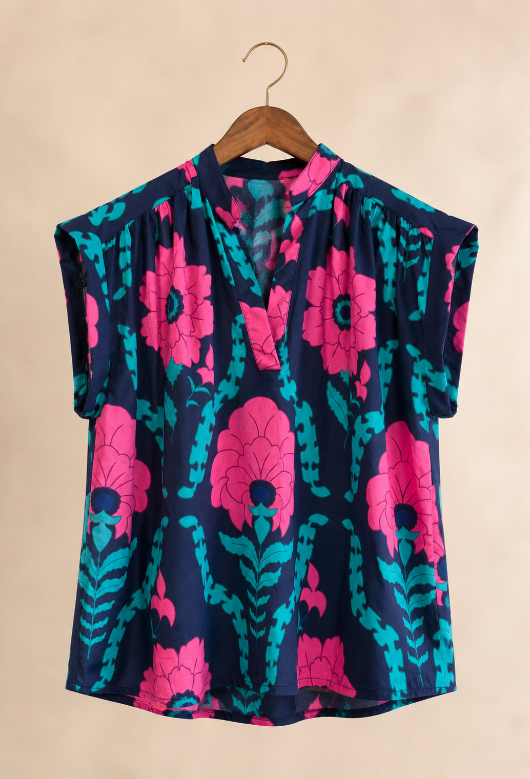 Haut Floral - Bleu