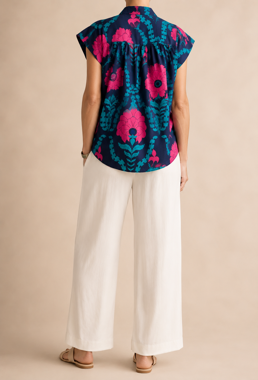 Haut Floral - Bleu