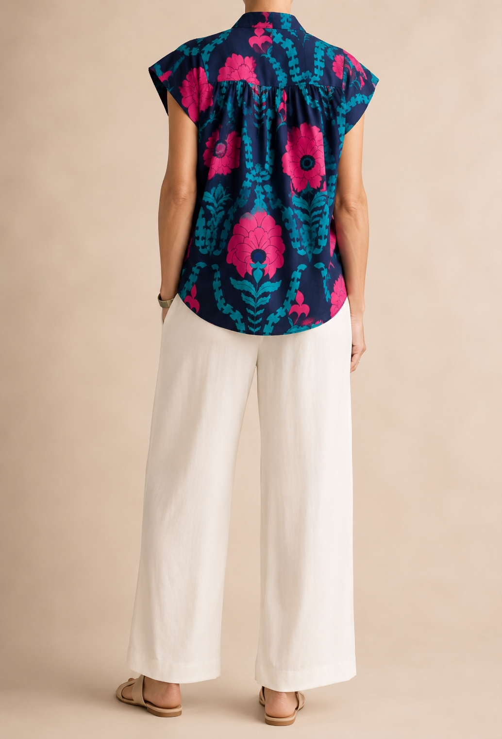 Haut Floral - Bleu