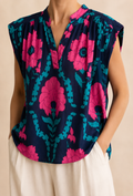 Haut Floral - Bleu