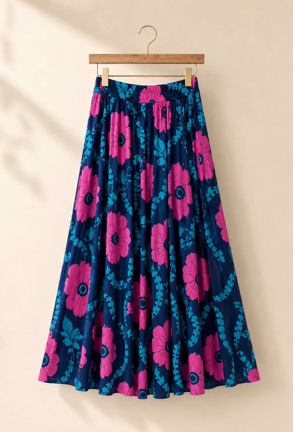 Jupe Longue Florale - Bleue