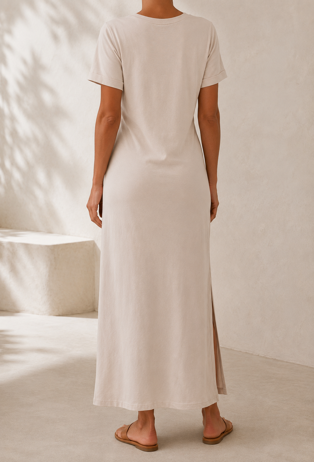Robe Longue Nouée - Beige