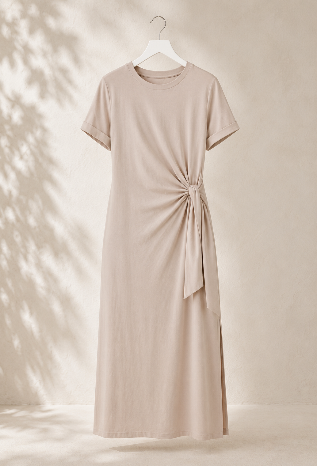 Robe Longue Nouée - Beige