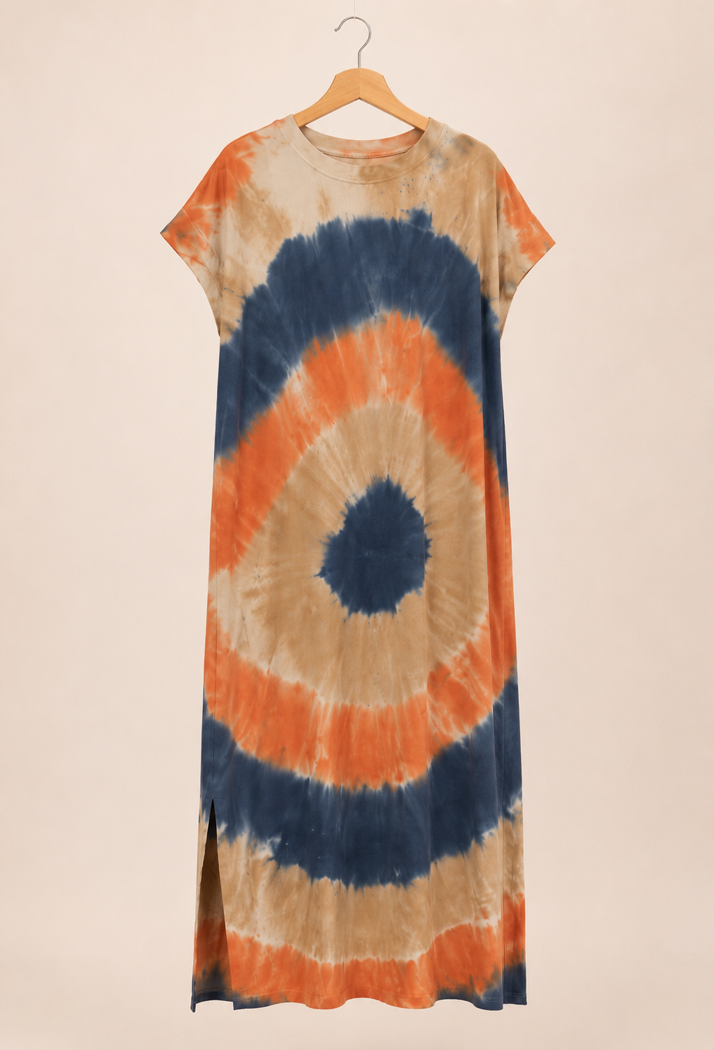 Robe Longue Tie and Dye - Terracotta et Bleu Nuit