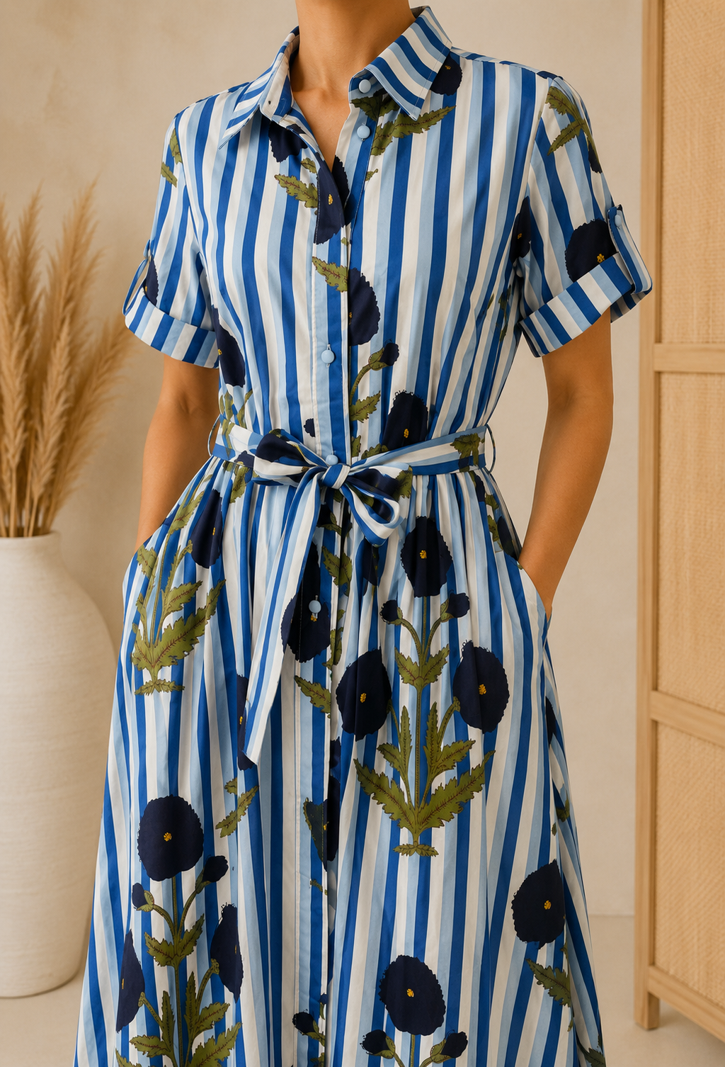 Robe Chemise - Bleue