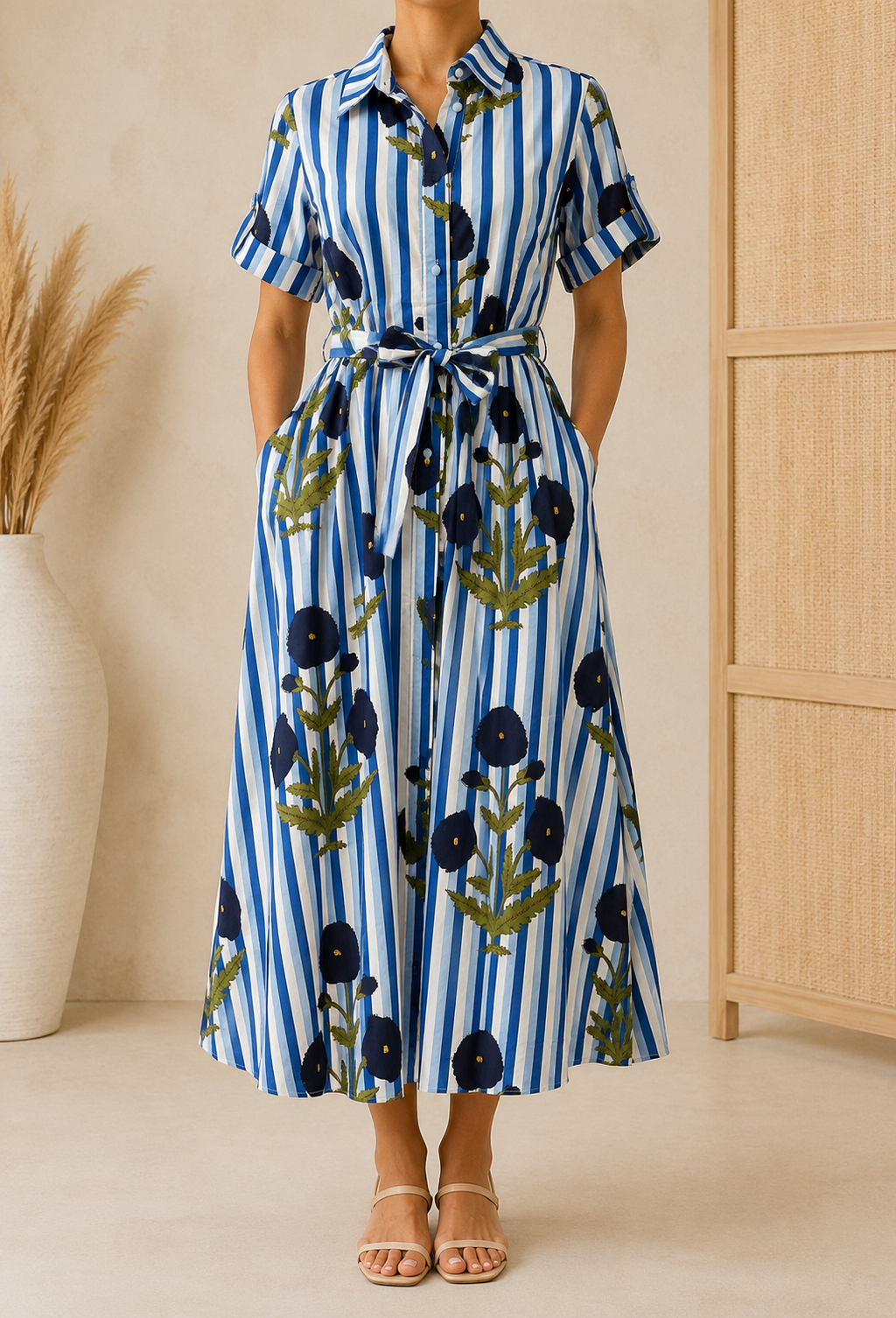 Robe Chemise - Bleue