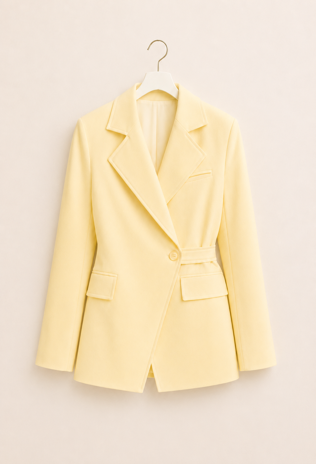 Veste Tailleur Jaune Pâle