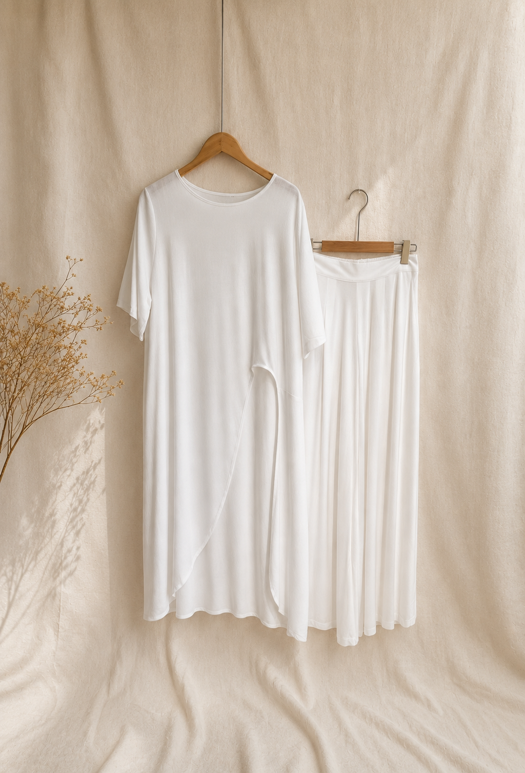 Ensemble Robe et Pantalon - Blanc